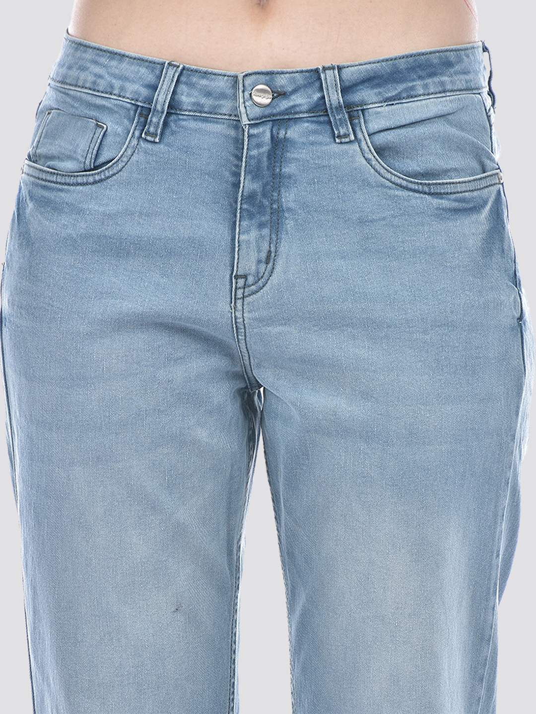 Numero Uno Women Charcoal Blue Straight Fit Sustainable Jeans